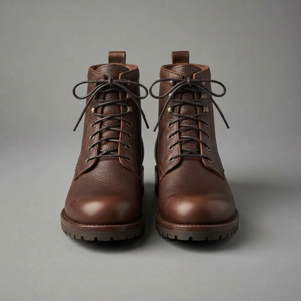 H.S. Trask Women's Bison Leather Bootie, shown from the front on a studio background.